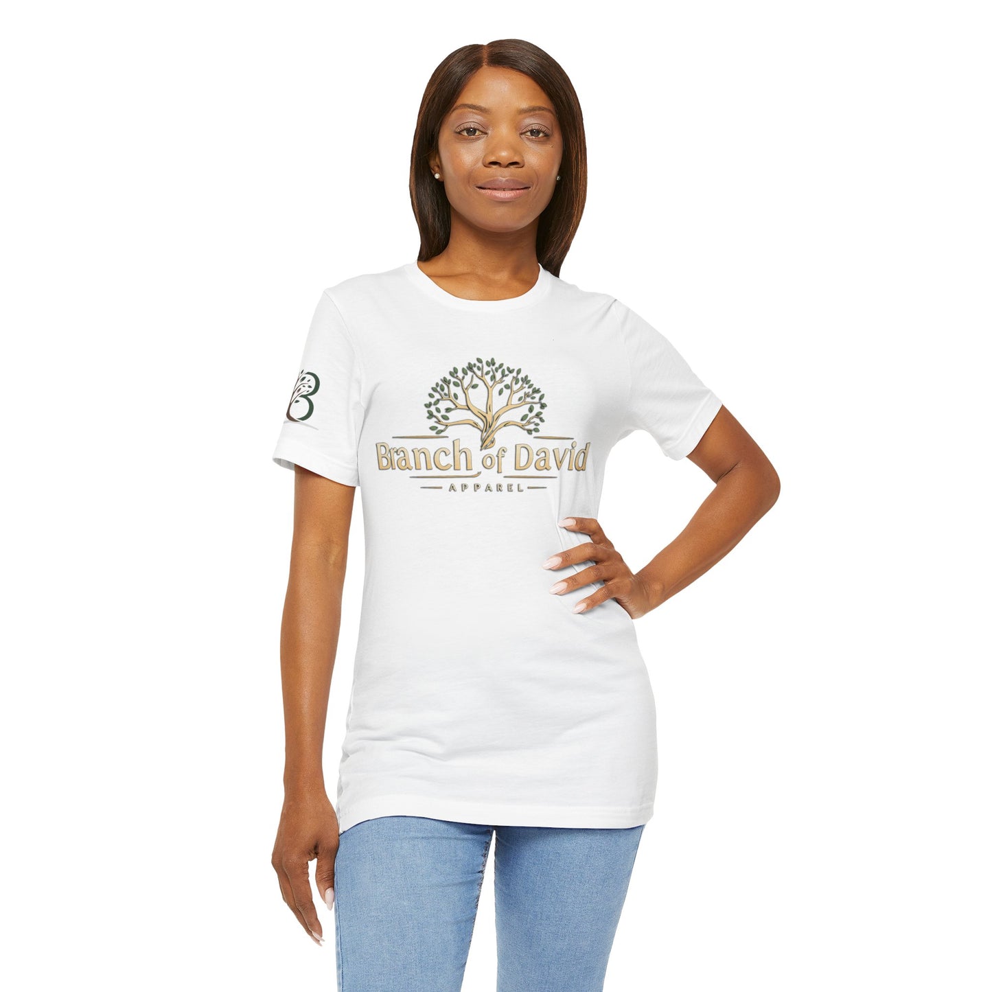 Double-sided Inspirational Unisex Short Sleeve Tee - "Branch of David with Isaiah scripture"