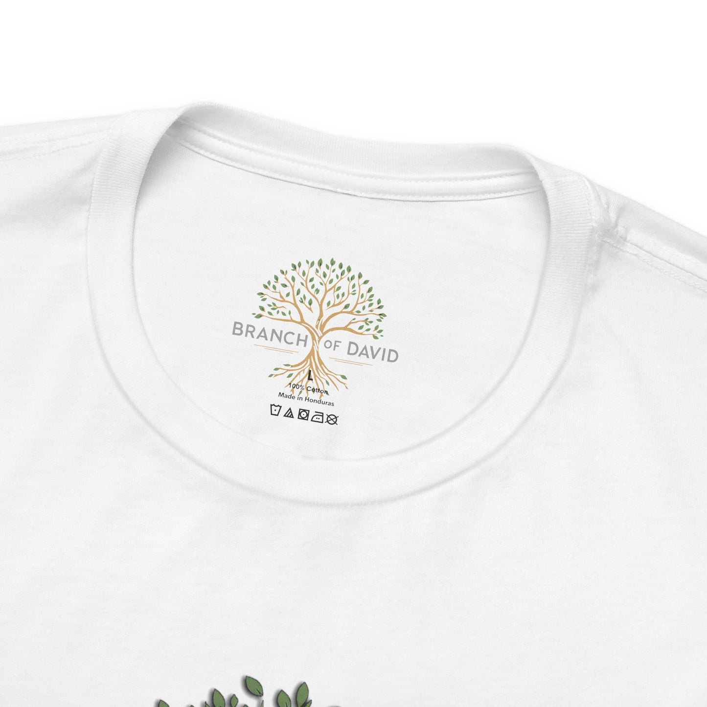 Double-sided Inspirational Unisex Short Sleeve Tee - "Branch of David with Isaiah scripture"