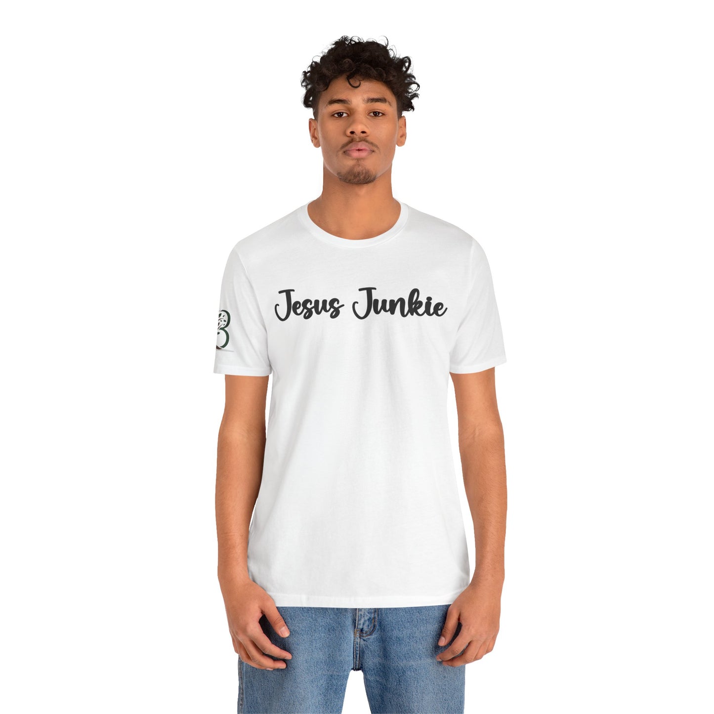 Inspirational Unisex Jersey Short Sleeve Tee "Jesus Junkie"