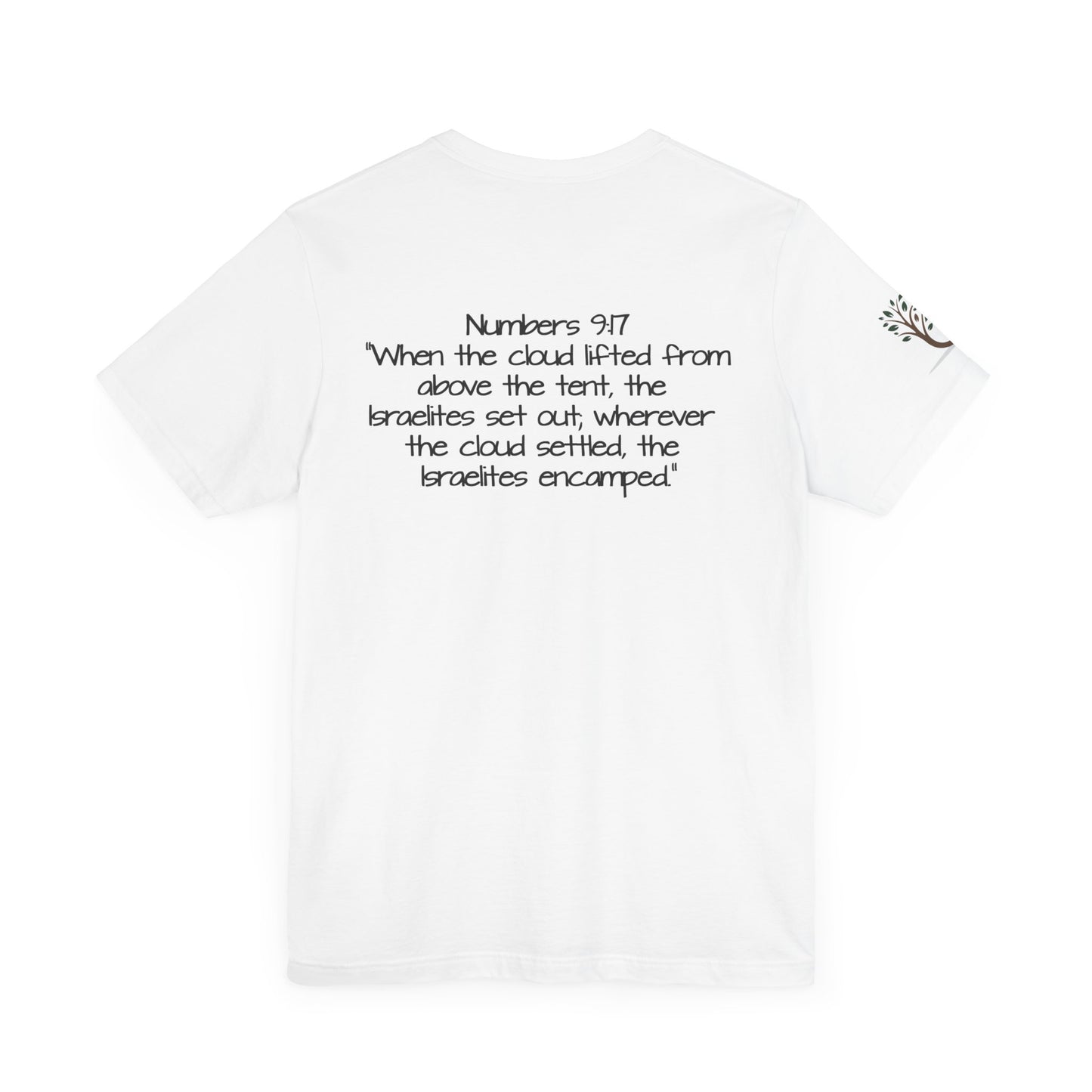 Double-sided Inspirational Unisex Short Sleeve Tee - "Follow the leader with Numbers scripture"