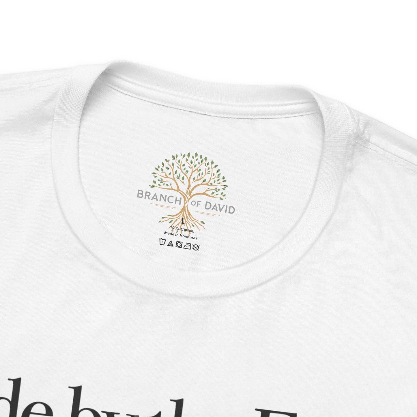 Double-sided Inspirational Unisex Jersey Short Sleeve Tee "Made by the Father Saved by the Son Led by the Spirit"