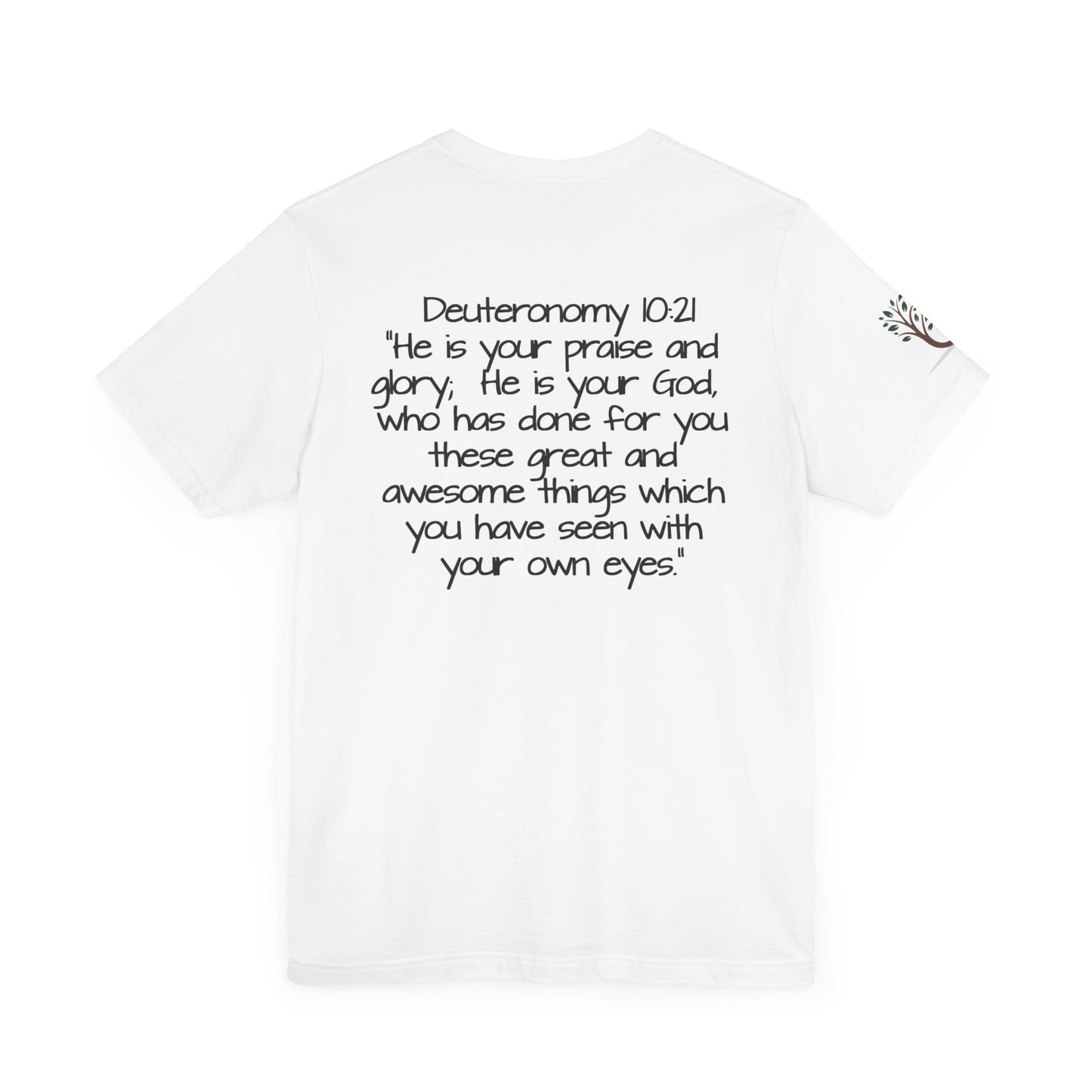 Double-sided Inspirational Unisex Short Sleeve Tee - "Praise Him"