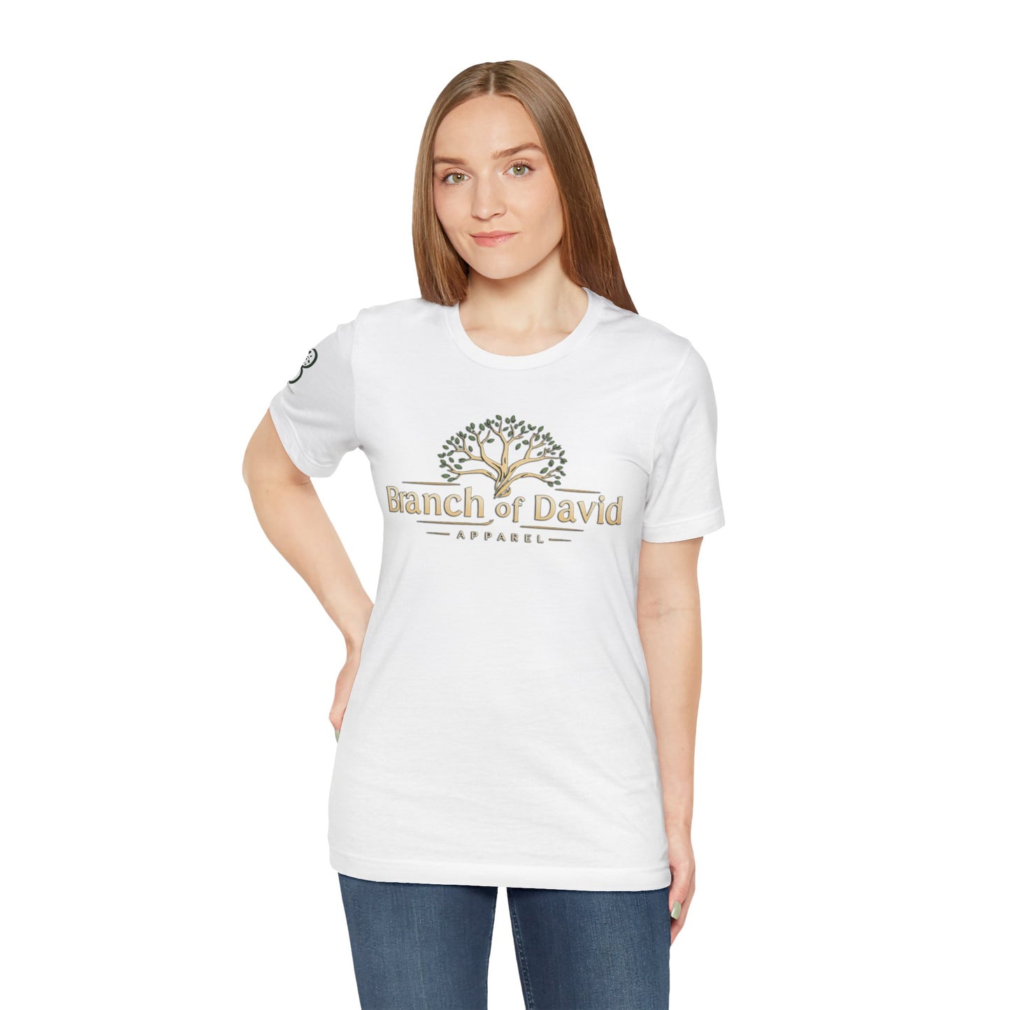Double-sided Inspirational Unisex Short Sleeve Tee - "Branch of David with alternative Isaiah scripture"
