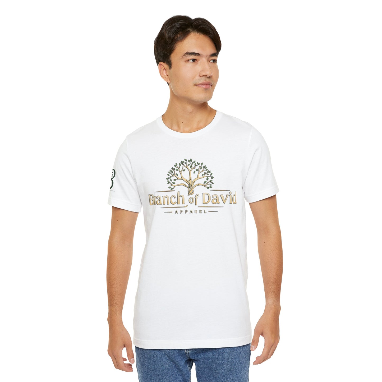 Double-sided Inspirational Unisex Short Sleeve Tee - "Branch of David with Isaiah scripture"