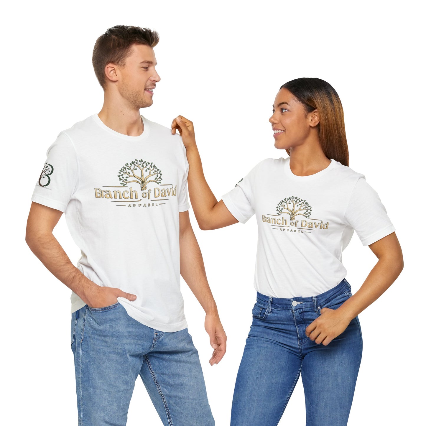 Double-sided Inspirational Unisex Short Sleeve Tee - "Branch of David with alternative Isaiah scripture"