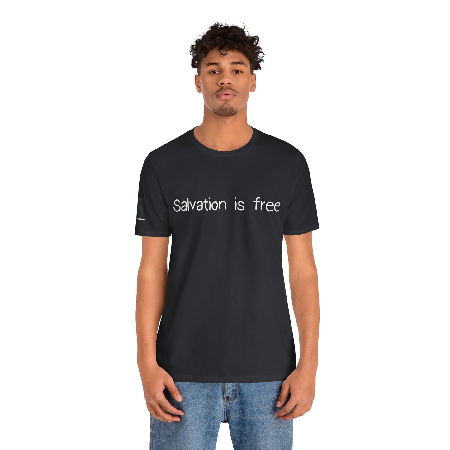 Double-sided Inspirational Unisex Short Sleeve Tee - "Salvation is free"