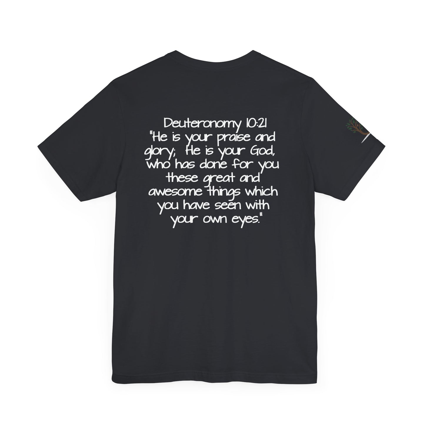 Double-sided Inspirational Unisex Short Sleeve Tee - "Praise Him"