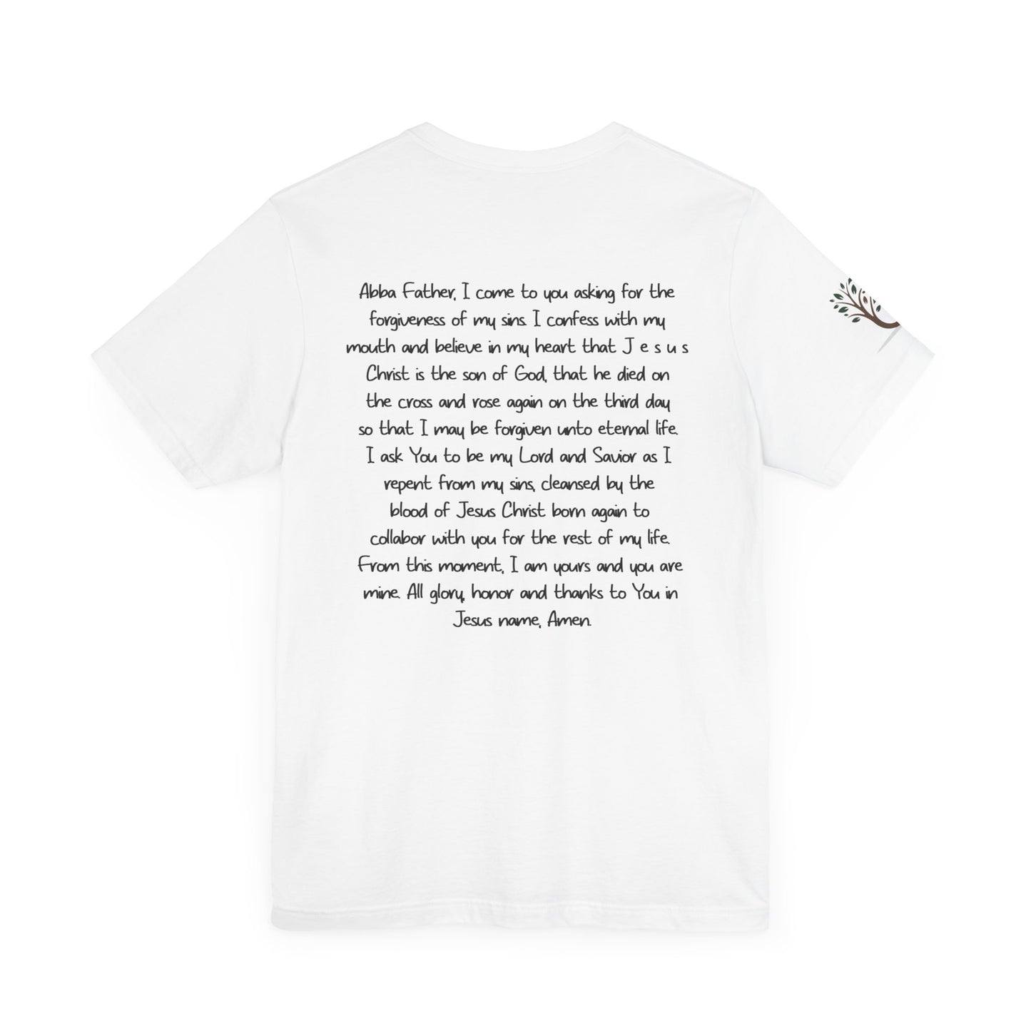 Double sided Inspirational Unisex Jersey Short Sleeve Tee "Jesus saved me"