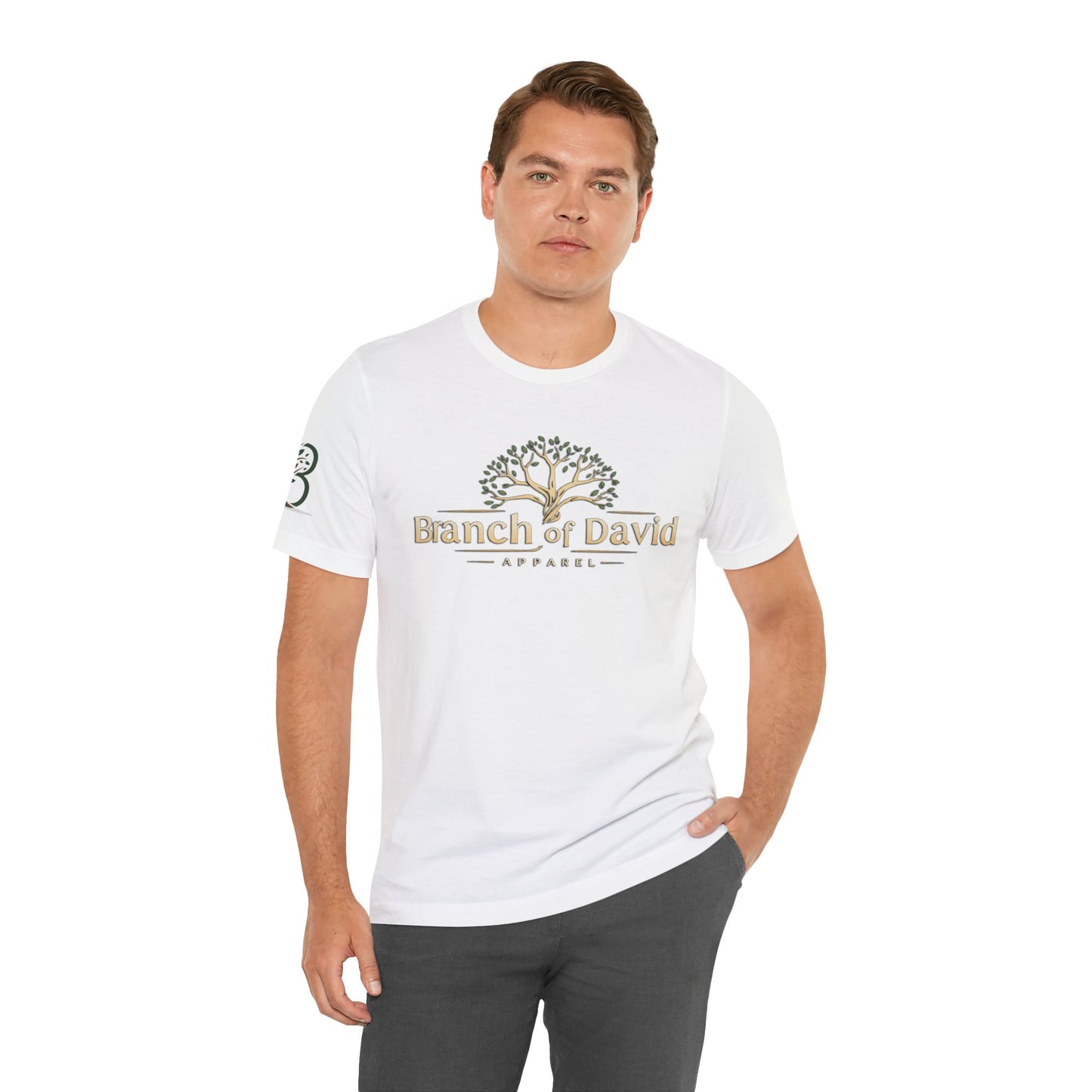 Double-sided Inspirational Unisex Short Sleeve Tee - "Branch of David with alternative Isaiah scripture"