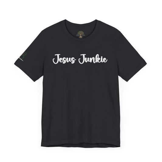 Inspirational Unisex Short Sleeve Tee - "Jesus Junkie"