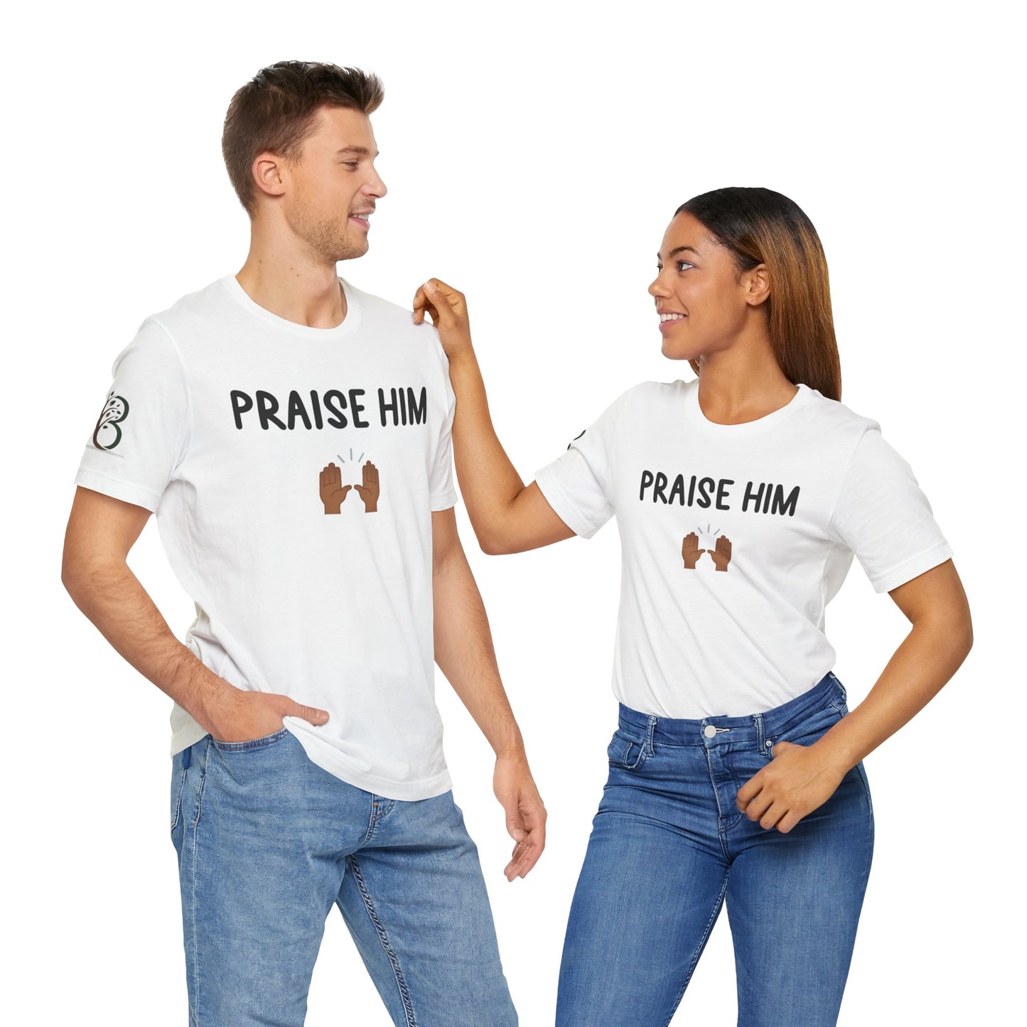 Double-sided Inspirational Unisex Short Sleeve Tee - "Praise Him"