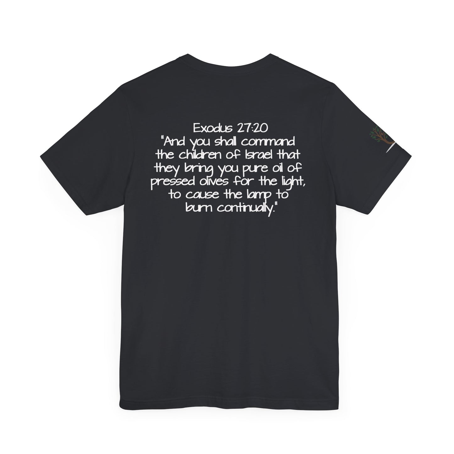 Double-sided Inspirational Unisex Short Sleeve Tee - "Pressed for the Purpose with Exodus scripture"