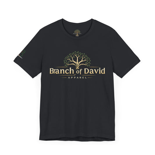 Double-sided Inspirational Unisex Short Sleeve Tee - "Branch of David with Isaiah scripture"