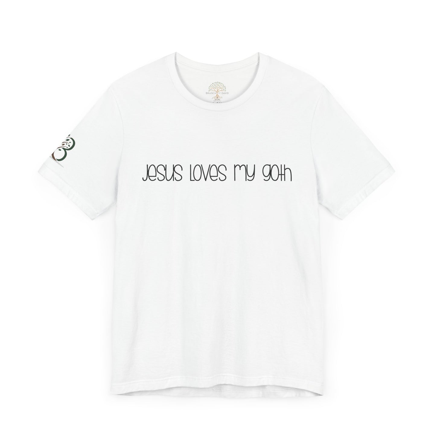 Inspirational Unisex Jersey Short Sleeve Tee "Jesus loves my goth"