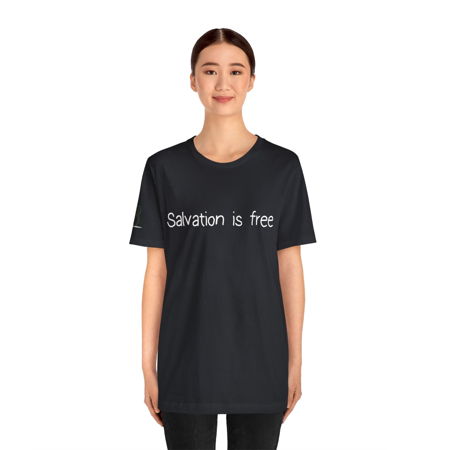 Double-sided Inspirational Unisex Short Sleeve Tee - "Salvation is free"