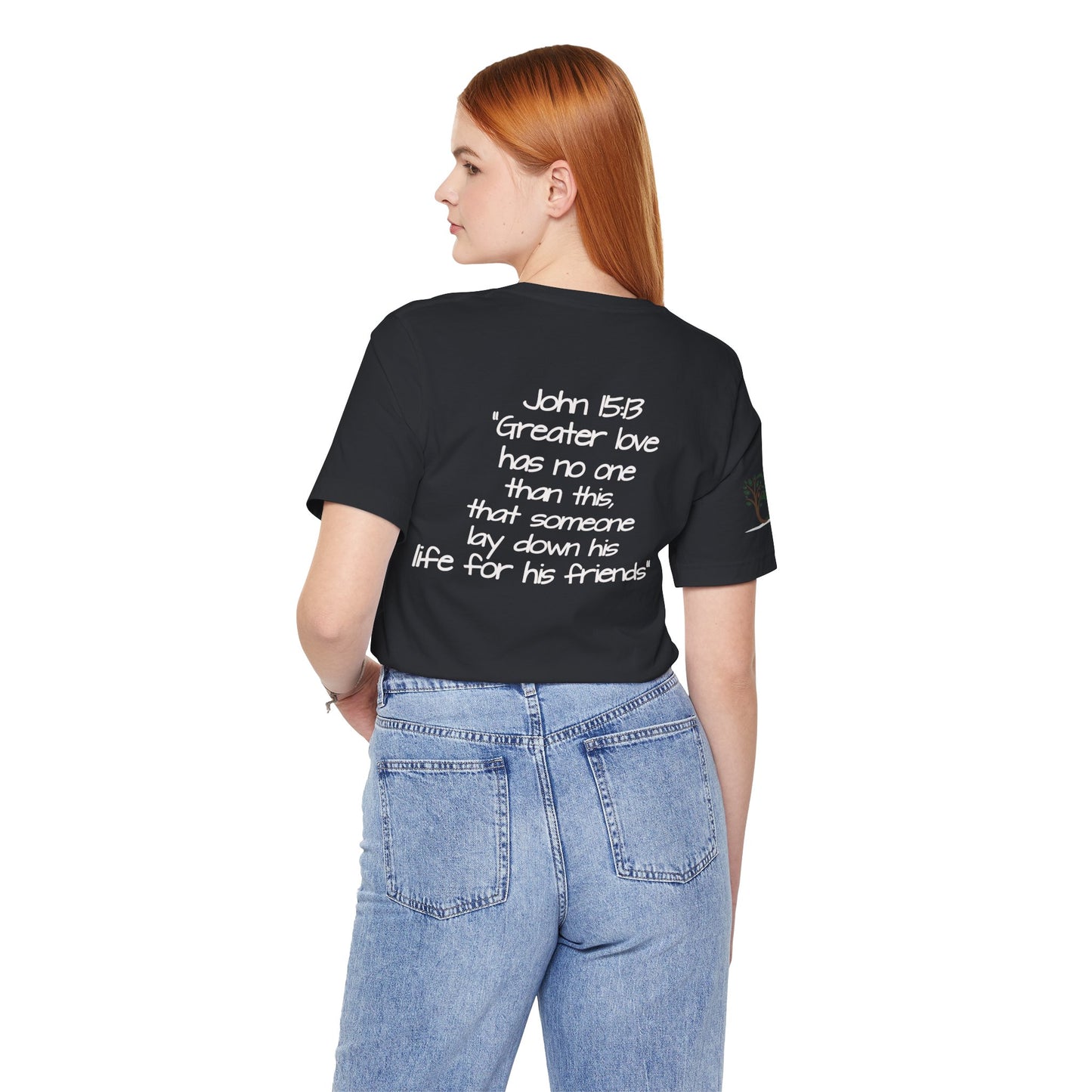 Double-sided Inspirational Unisex Short Sleeve Tee - "His Life for Mine"
