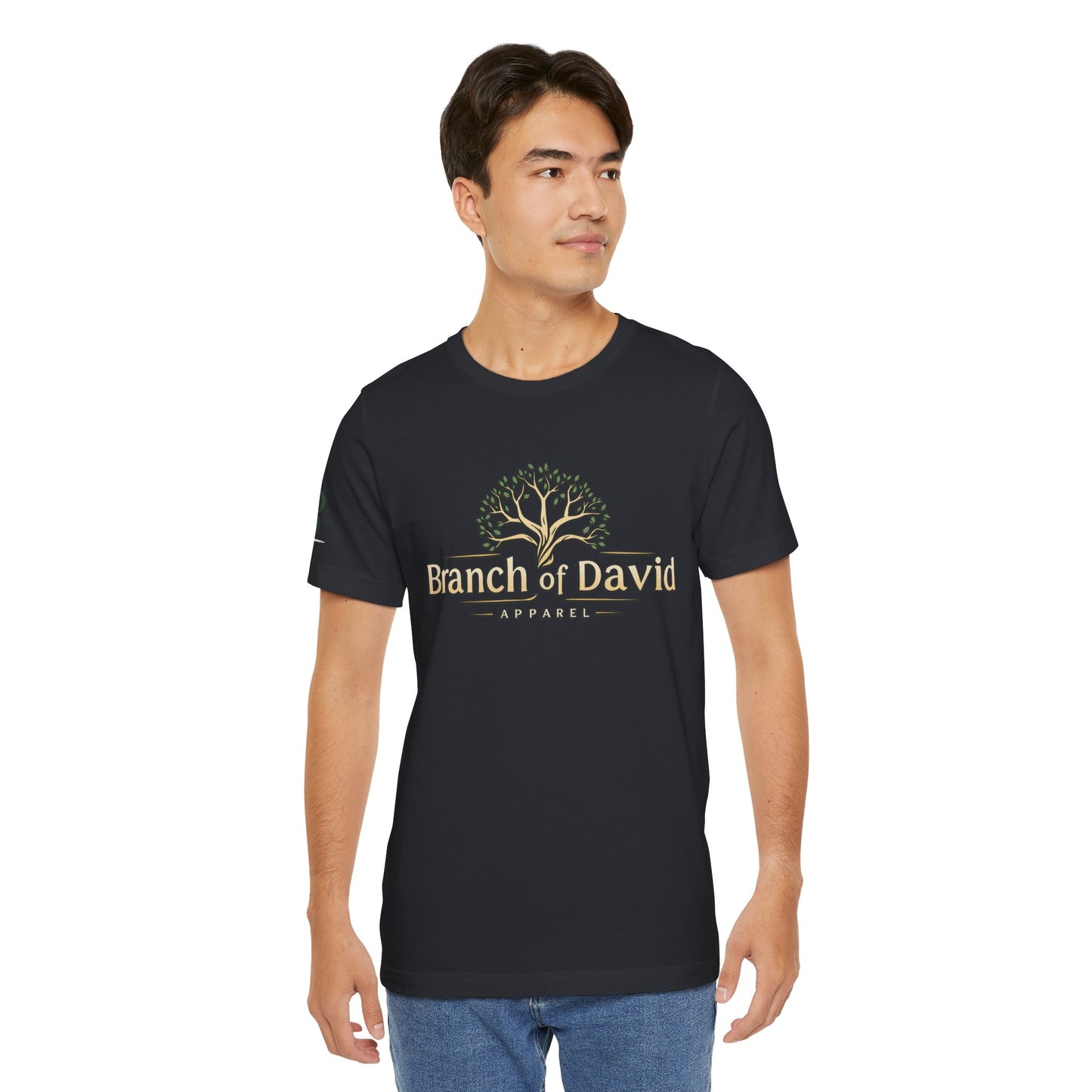 Double-sided Inspirational Unisex Short Sleeve Tee - "Branch of David with alternative Isaiah scripture"