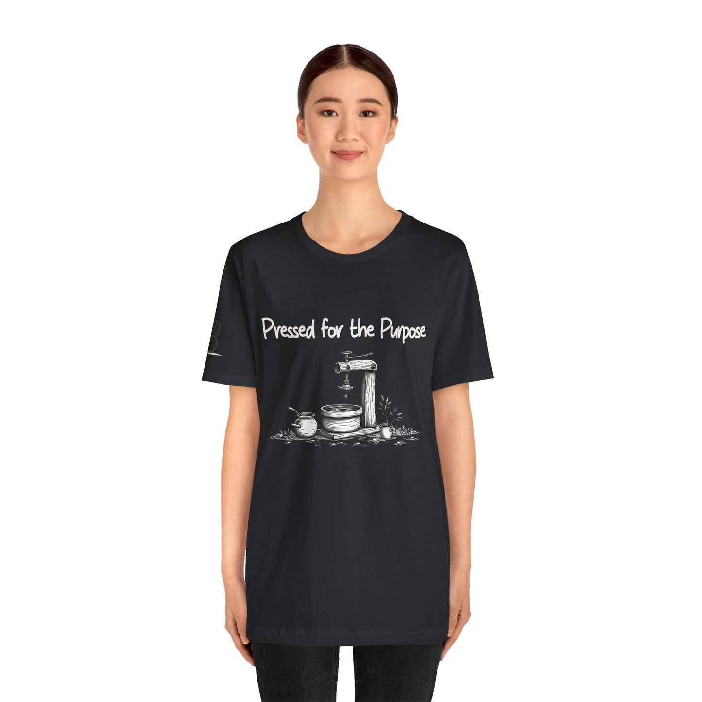 Double-sided Inspirational Unisex Short Sleeve Tee - "Pressed for the Purpose with Exodus scripture"
