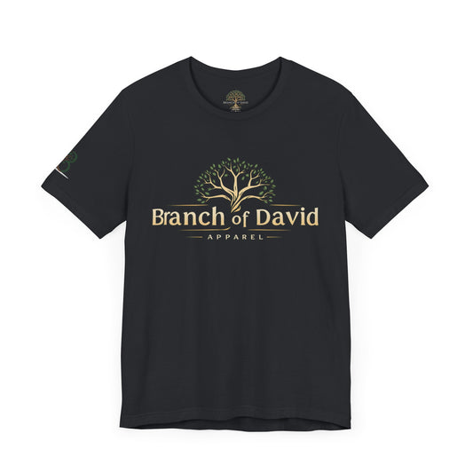 Double-sided Inspirational Unisex Short Sleeve Tee - "Branch of David with alternative Isaiah scripture"