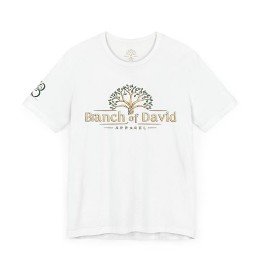 Double-sided Inspirational Unisex Short Sleeve Tee - "Branch of David with alternative Isaiah scripture"