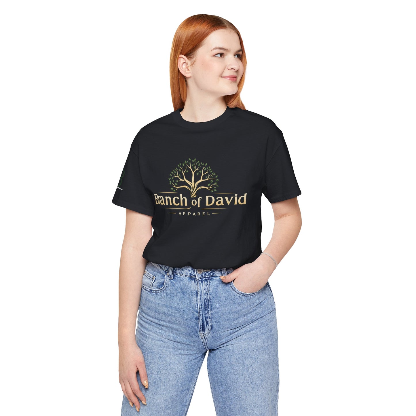 Double-sided Inspirational Unisex Short Sleeve Tee - "Branch of David with alternative Isaiah scripture"