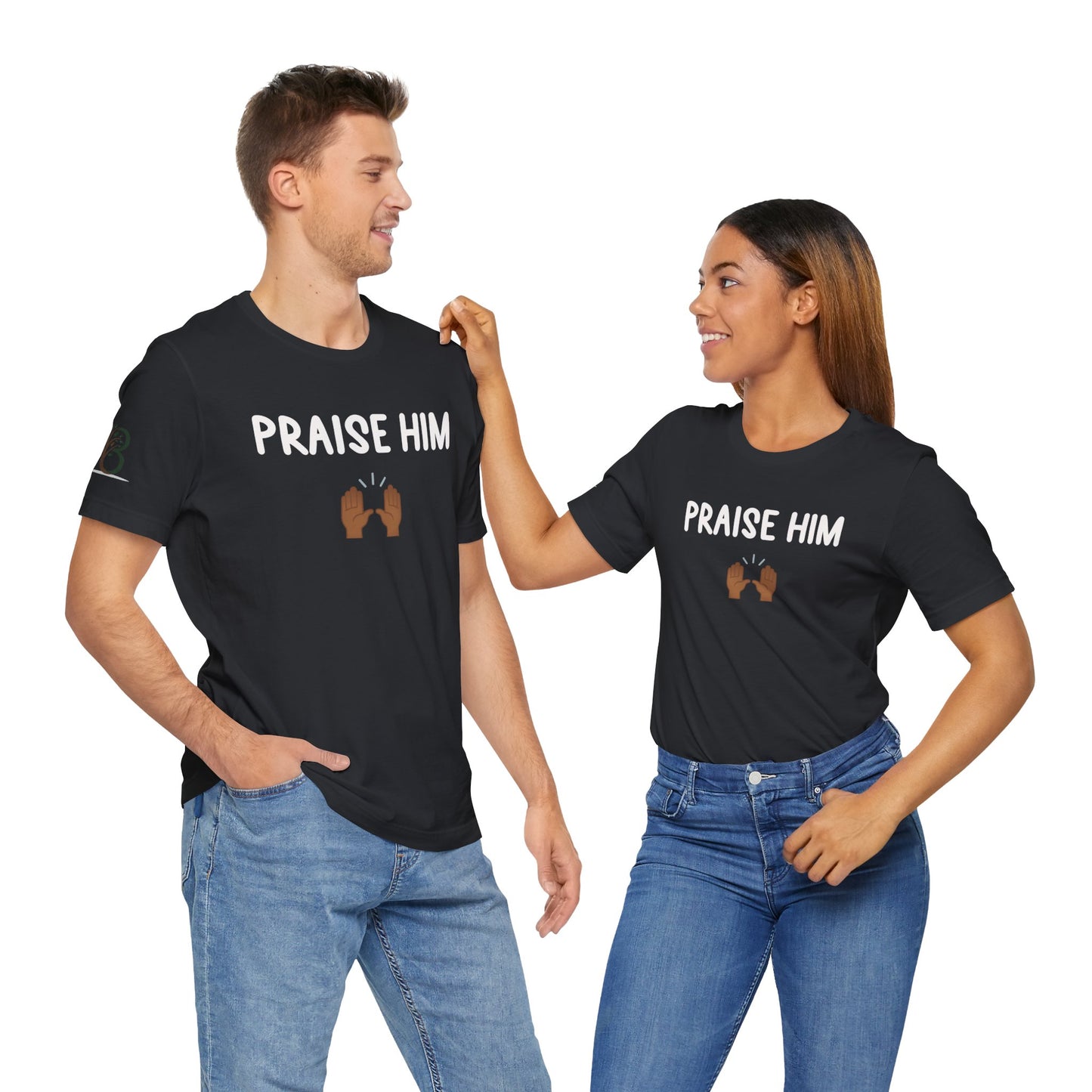 Double-sided Inspirational Unisex Short Sleeve Tee - "Praise Him"