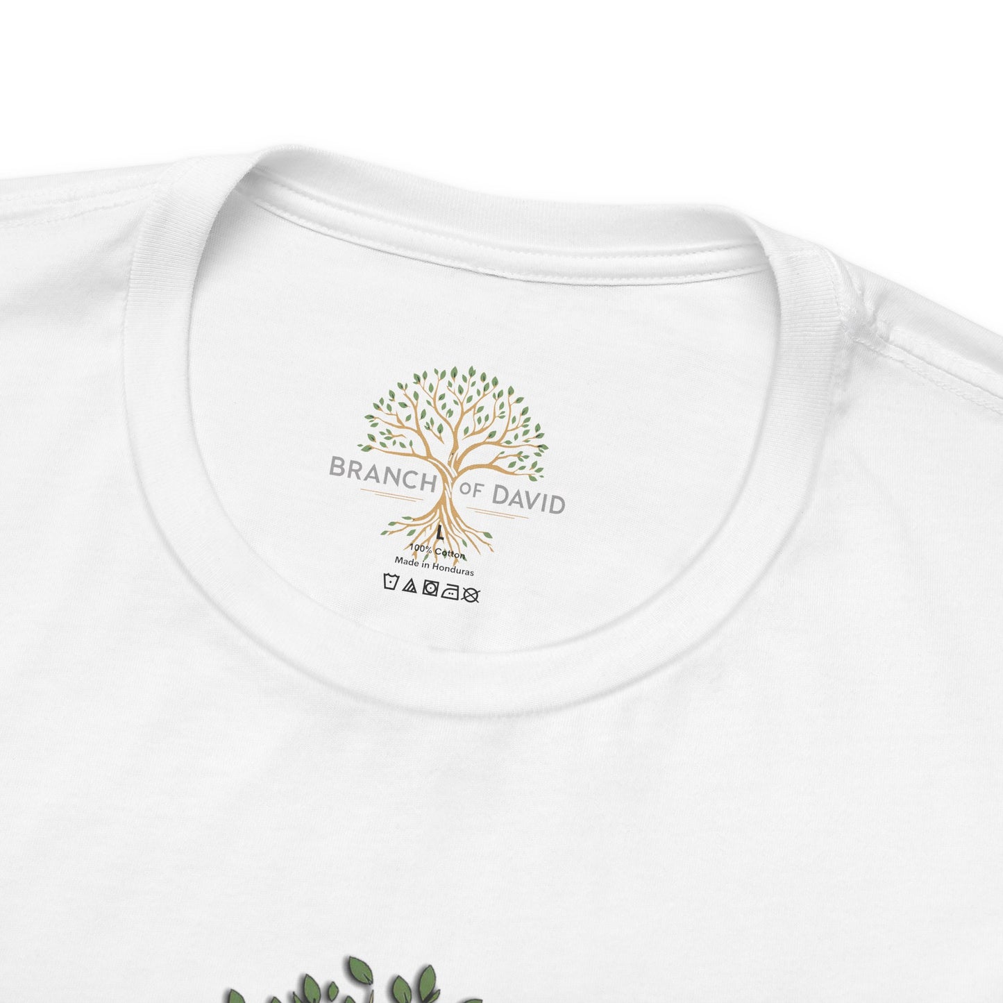 Double-sided Inspirational Unisex Short Sleeve Tee - "Branch of David with alternative Isaiah scripture"